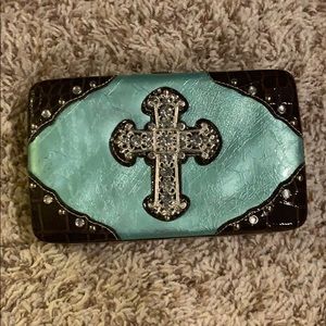Cross blue western wallet